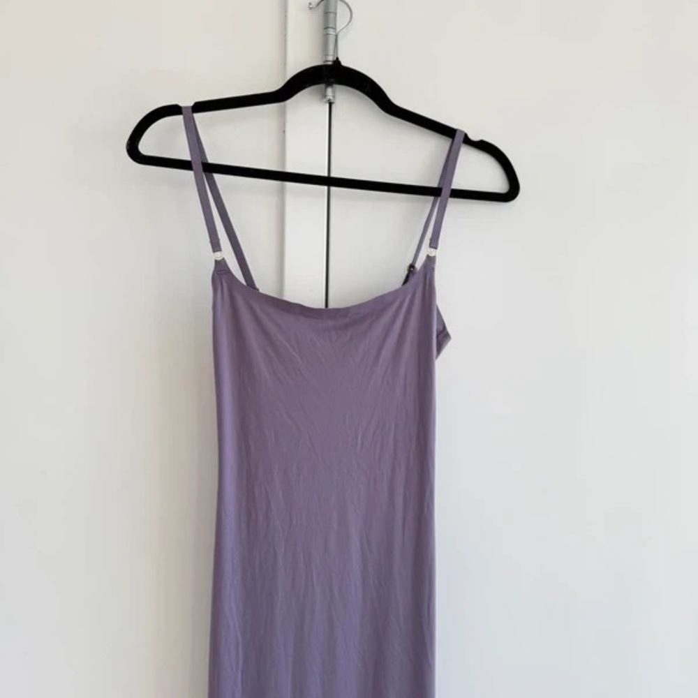 Lavender Slip Midi Dress with Adjustable Straps - Picture 2 of 4